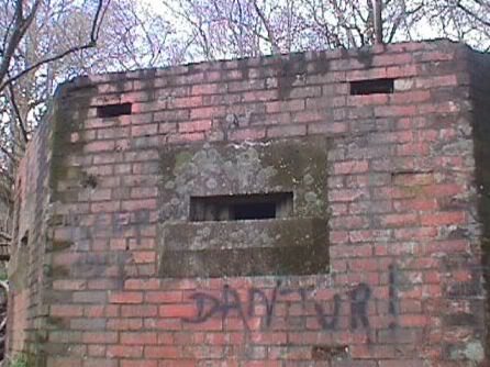 Pillbox from the east, note misspelled graffiti.