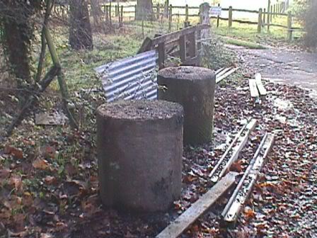Some of the cylinders at the entrance to Denne Park.