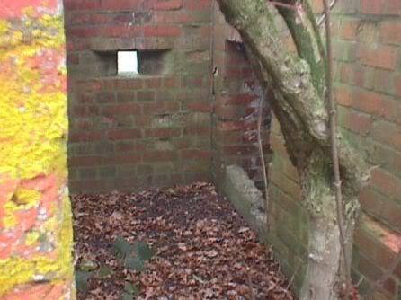 Rear blast wall showing embrasure