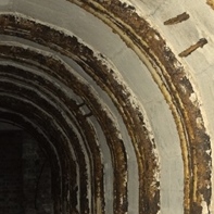 Tunnel leading to emergency exit and ventilation plant