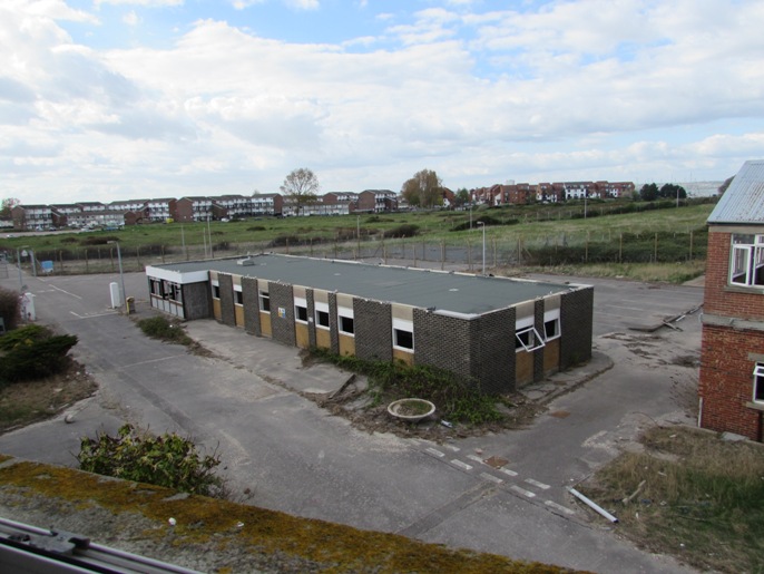 View over the guardhouse and main gate