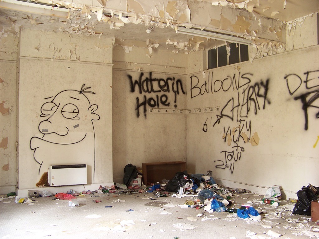 Some rooms on the ground floor had been vandalised by nitrous oxide abusers