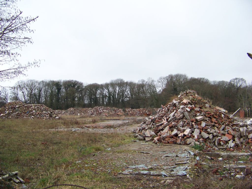 Rubble on the site of Southside Sick Hospital