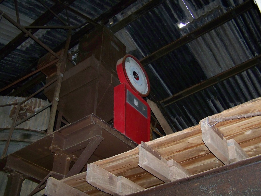 Bagging floor (?) with avery scale, 2009