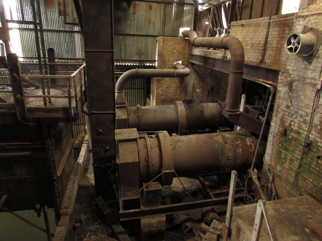 Millar's sand dryers with take-up screw housing on the left, 2015