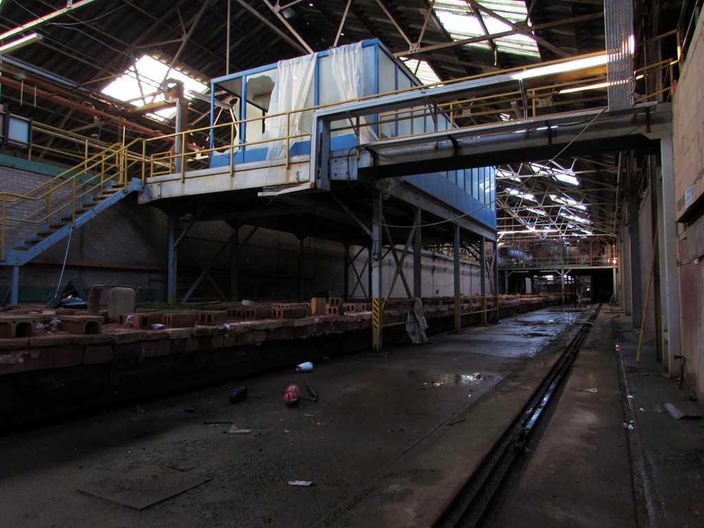 Control room and transfer car run, kiln on the left