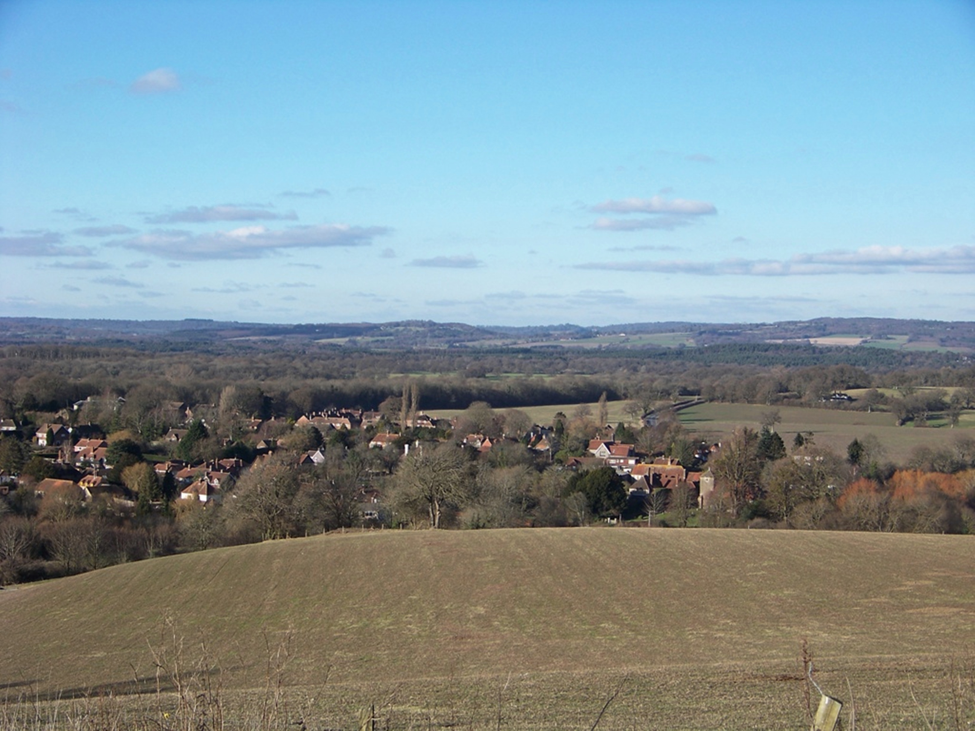 View from the quarry to Cocking Village and Midhurst