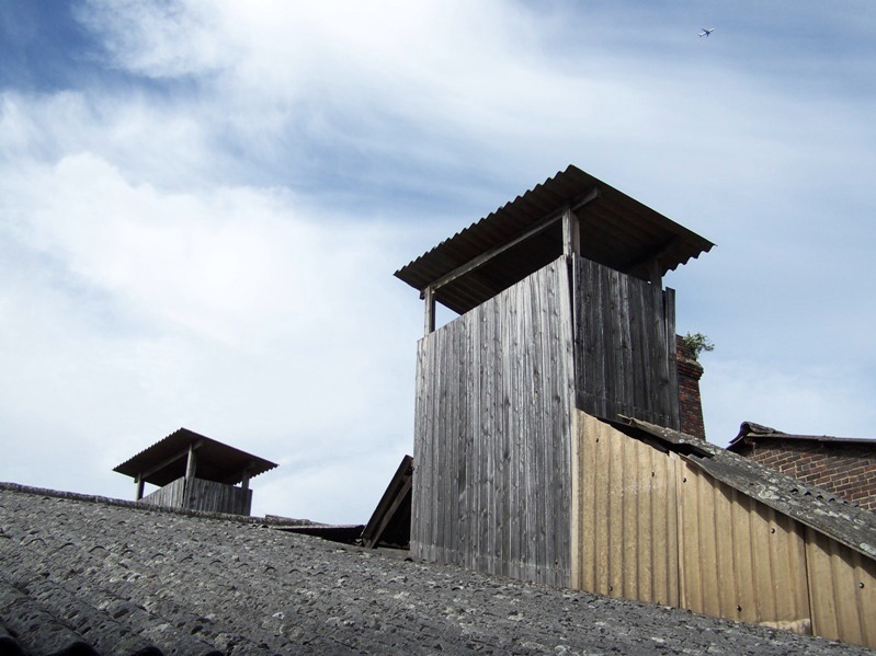 Drawdown towers above the dryers