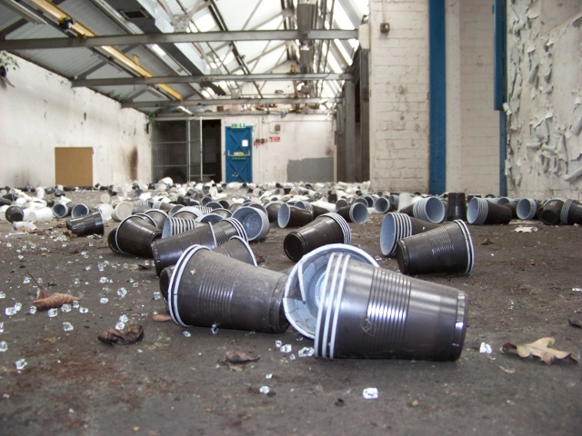 Graveyard of plastic vending cups