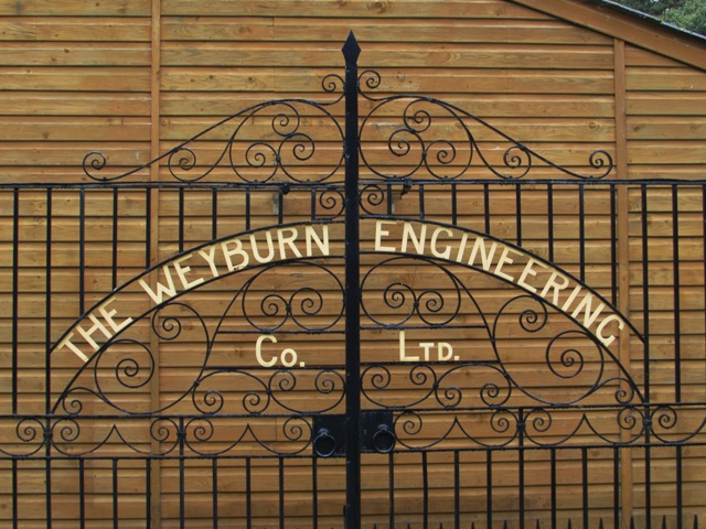Former factory gates, now now preserved at the Rural Life Centre, Tilford