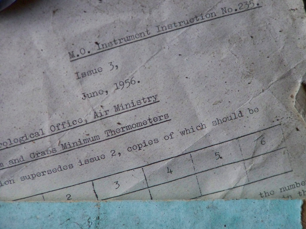 Directions for setting up weather station instruments, 1956